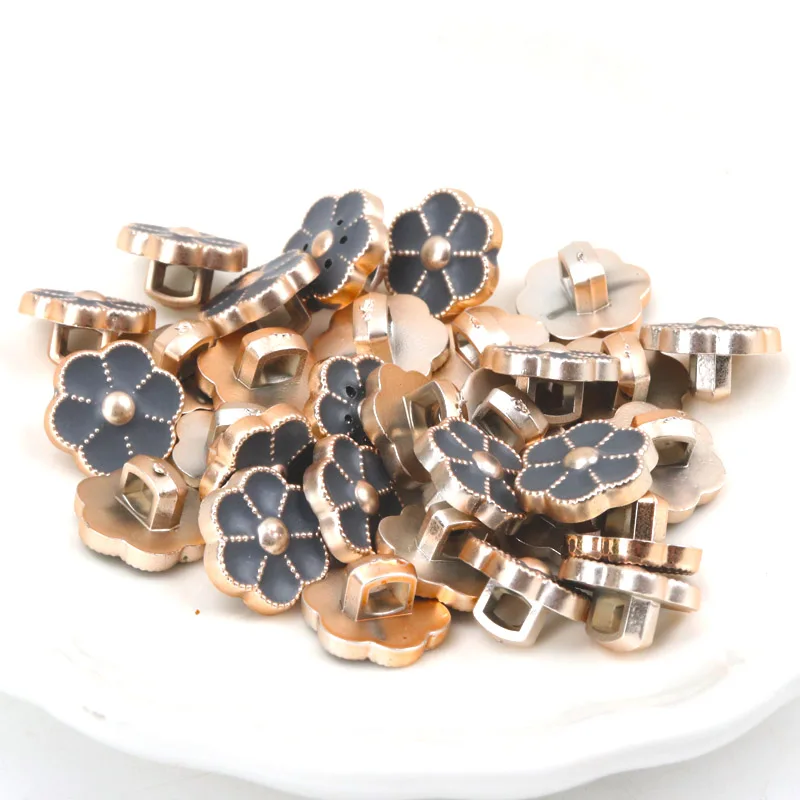 Acrylic Golden-Plated Buttons Garment Accessories DIY Sewing Supplies Painting Handmade Home Decoration 10~14mm 10pcs