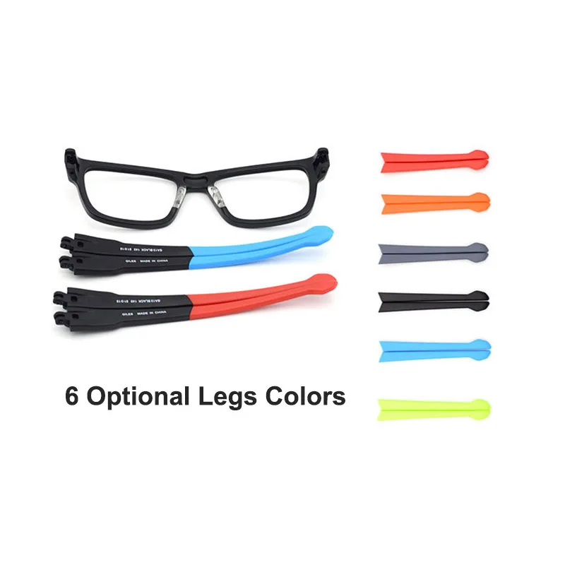 Legs Changable Glasses Frame Tr-90 Plastic Optical Eyeglasses with Colorful Optional Temple Arms Flexible Unisex Fashion Eyewear