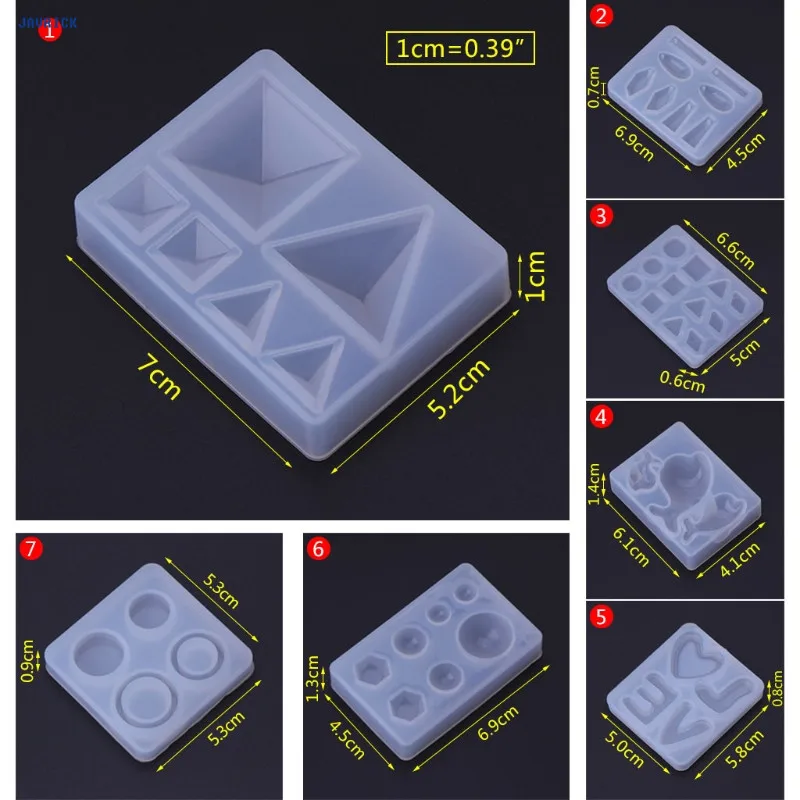Javrick Khuôn Silicon DIY Trang Sức Làm Cho Hình Học Nghề Thủ Công Gương Trang Trí Nhựa Dính Bánh Kẹo Trang Trí