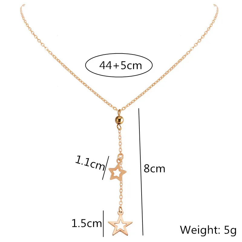 Fashionable Exquisite Long Hollow Star Pendant Necklace for Women Pentagram Accessories Neck Chain Women\'s Decoration Gift