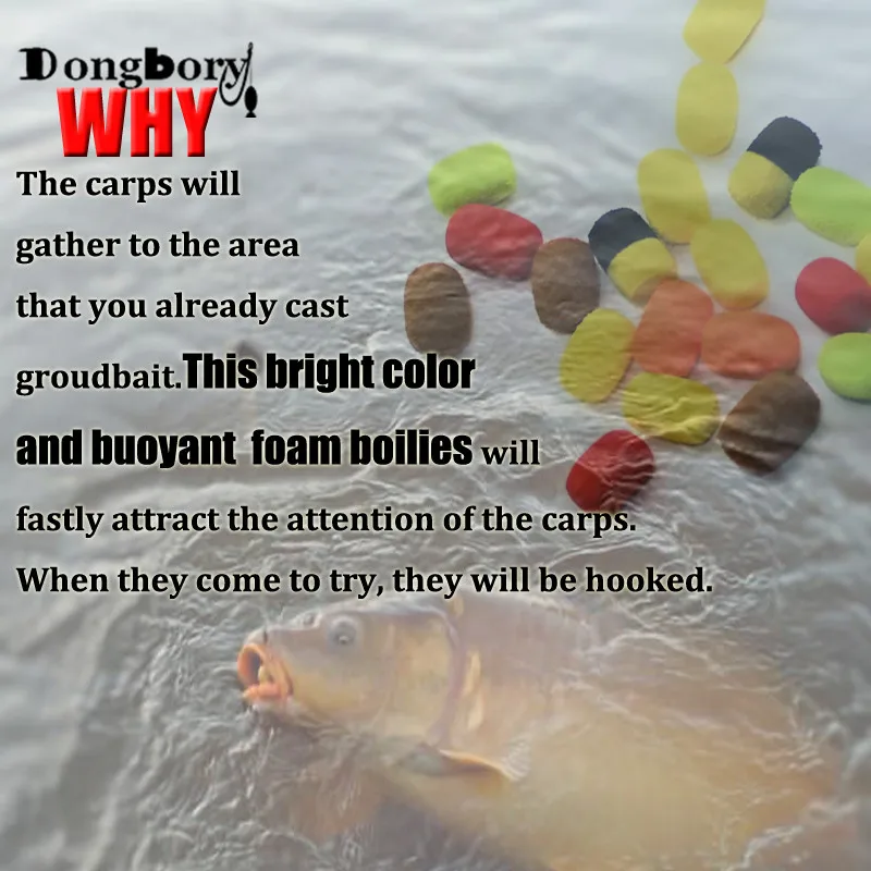 20PCS Cylinder Carp Fishing Bait Foam Pop Up Carp Boilies Hair Rig Hookbait Artificial Pop Corn Method Feeder Carp Fishing — zdjęcie 7