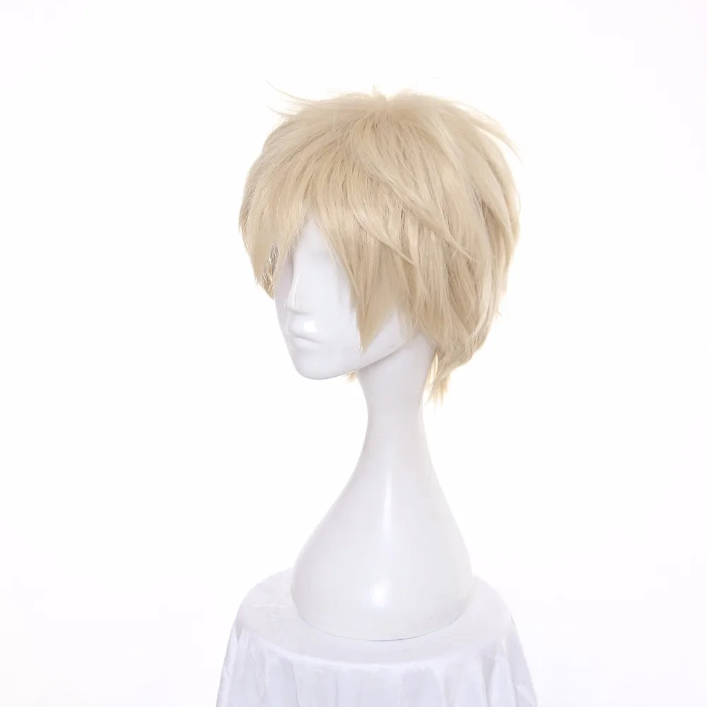 ccutoo 12inch Light Golden Short Fluffy Layered Synthetic Wigs APH Axis Powers Hetalia England Cosplay Wig Heat Resistance Hair