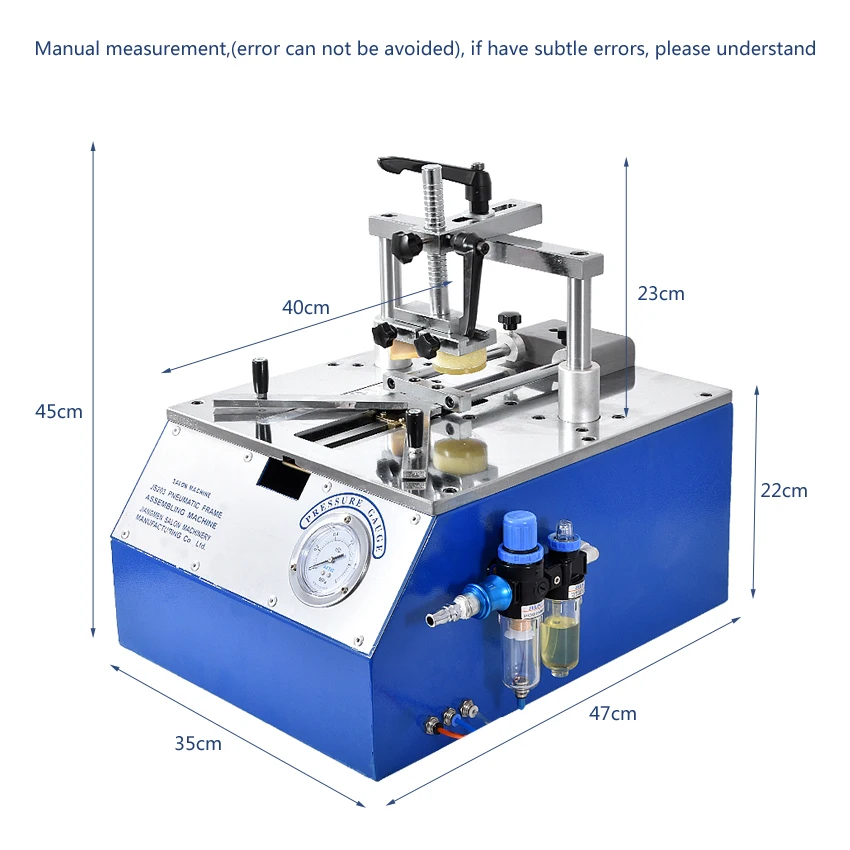 JS203 5211 Bench-Top Type Picture Frame Underpinner 0.6-0.8 MPa Working Pressure Desktop Pneumatic Nail Angle Machine 110 mm