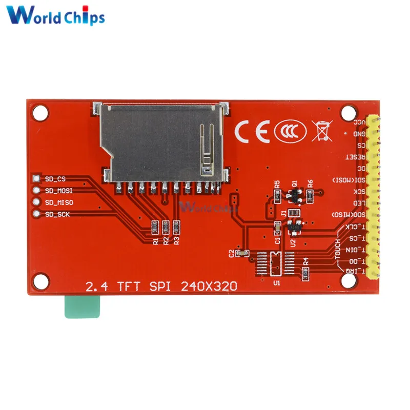 2.4 "2.4 Inci 240X320 SPI TFT LCD Serial Modul Port 5V/3.3V PCB Adaptor Kartu ILI9341 LCD Display Putih LED UNTUK Arduino