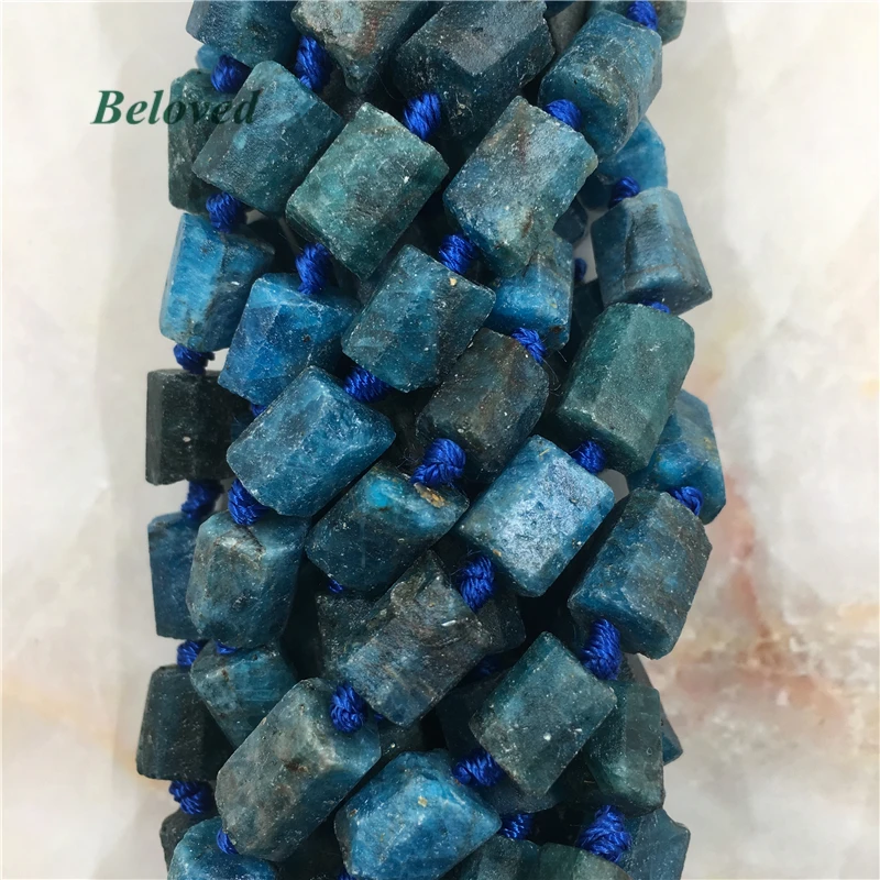 

Freeform Rough Apatite Nugget Strand Beads, Cube Beads, Natural Phosphorite Jewelry Making Spacer Findings, BG18110