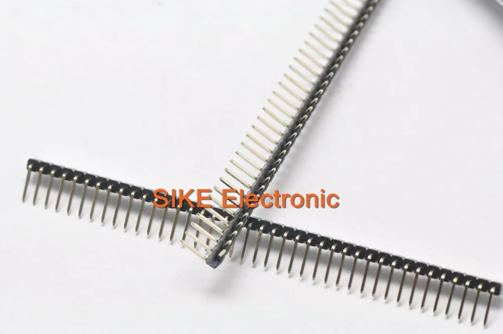

10pcs 40 Pin 1x40 2.54 Pin Header Single Row Male Header Strip New 90 - degree bend the foot