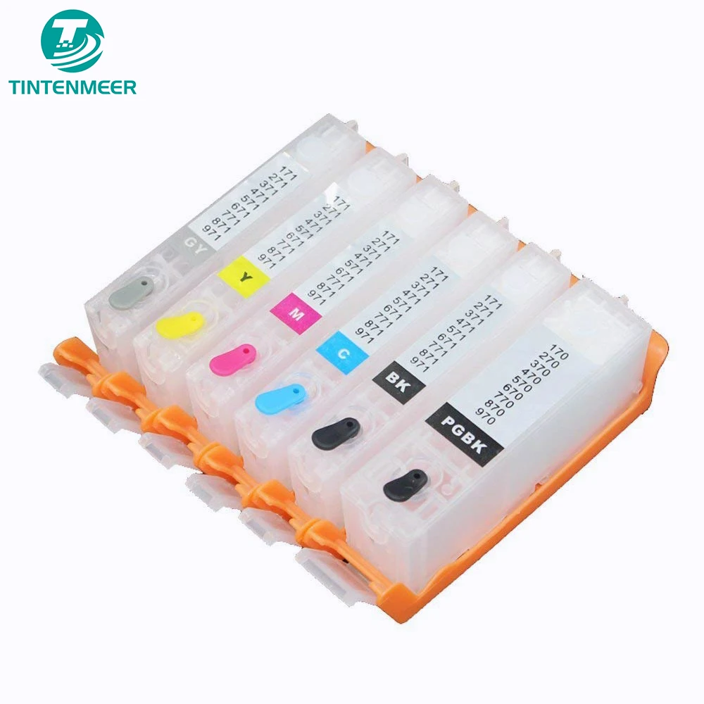 

TINTENMEER REFILLABLE EMPTY CARTRIDGE PGI-970 CLI-971 WITH AUTO RESET CHIP FOR CANON MG5790 MG5795 MG7790 TS5090 PRINTER