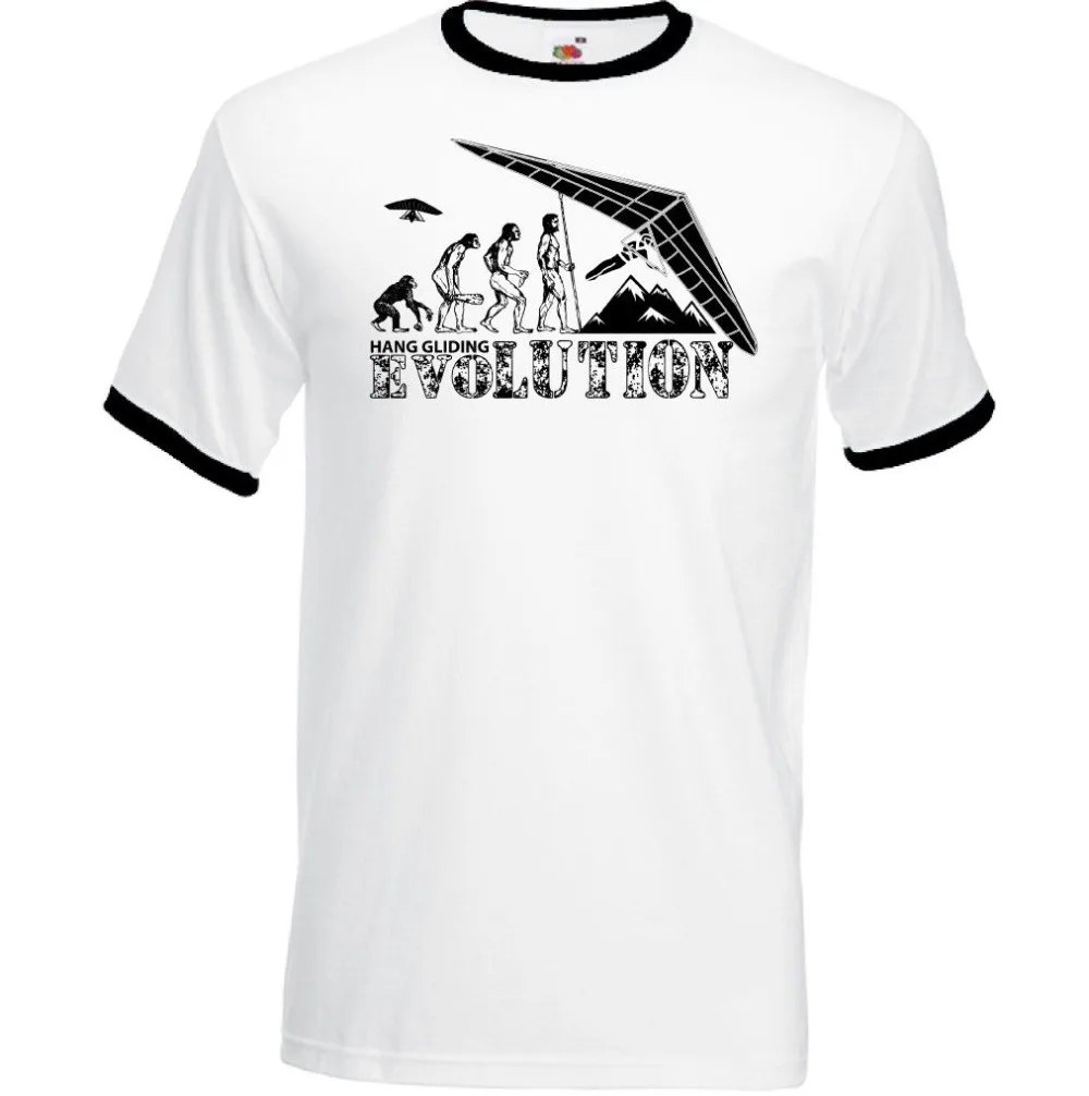 Hang Gliding Evolution Mens Funny T-Shirt Hang Glider Paraglider Paragliding 2019 Fashion Men Printed T Shirts Custom Design