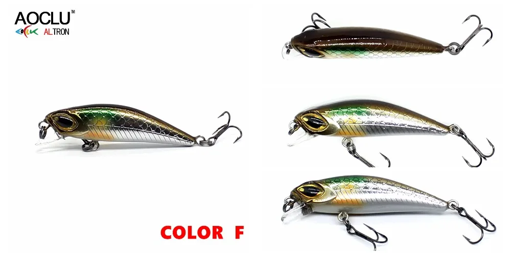 Aoclu-Sinking Minnow Angel rassel, Hart köder Wobbler Köder, Strand, Bass, Jack, Forelle, 14 # VMC Haken, Tauchen, 1,5 m, 45mm, 3,0g – Detail 20
