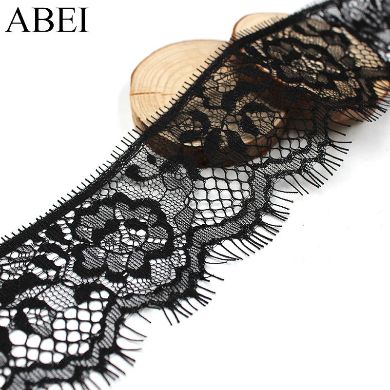 5.8cm 3meters Quality Nylon Black Eyelash Lace Ribbon DIY Lace Trims Fabric Garments Clothing Wedding Party Dress Accessories