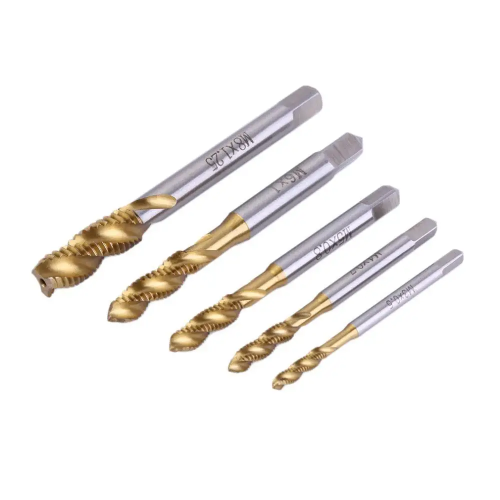 5 Pcs 3mm 4mm 6mm 6.5mm 8mm 5 Ti Titanium Coated Drill Wood Plastic Composite Wood Hole Saw Cutting Set Hss Hot Selling