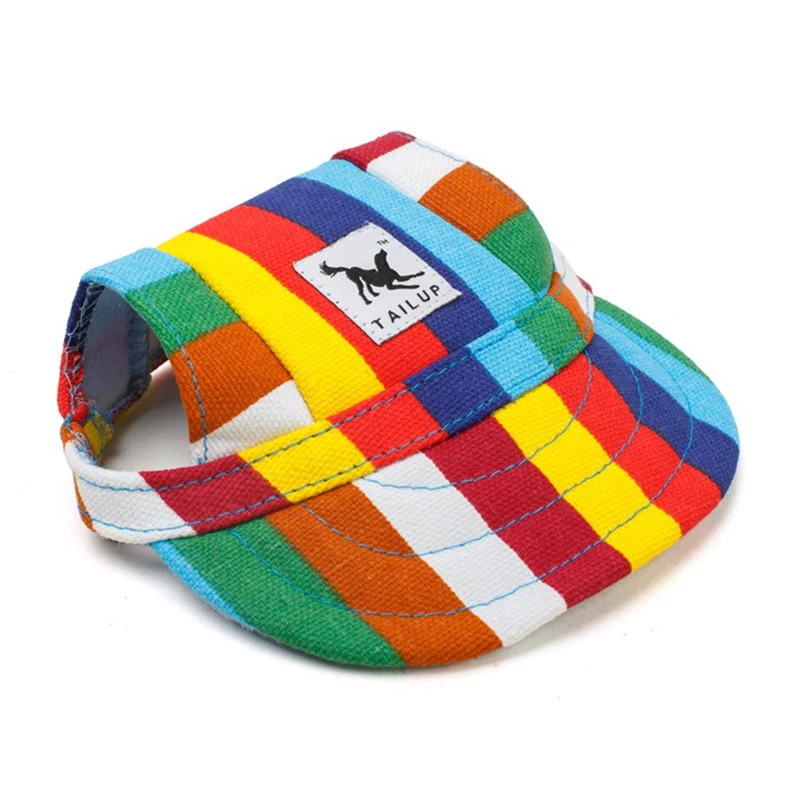 Cute Dog Baseball Hat Canvas Cap Adjustable With Ear Holes For Small Pet Dog Cats Outdoor Accessories Outdoor Pet Products 7D35