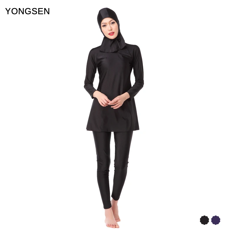 

YONGSEN Muslim Swimming Women Modest Coverage Hijab Plus Size Muslim Swimwear Bathing Suit Beach Swimsuit for Arabian Burkinis