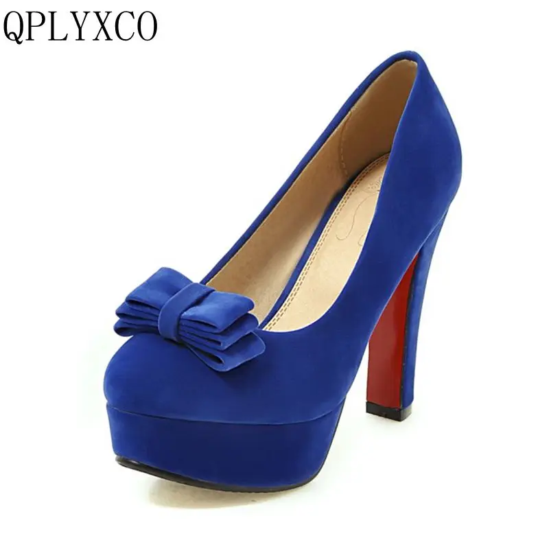 QPLYXCO 2017 New sale sweet fashion big small size 31-47 women shoes high heel lady spring autumn pumps party wedding shoes T-9