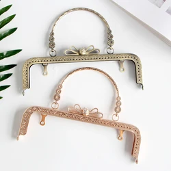 Handle 20cm Bow Square Gold Box Bag Hardware Parts Purse Frame Chain Loop Bag Accessories Diy Retro Meal Frame Coin Purse