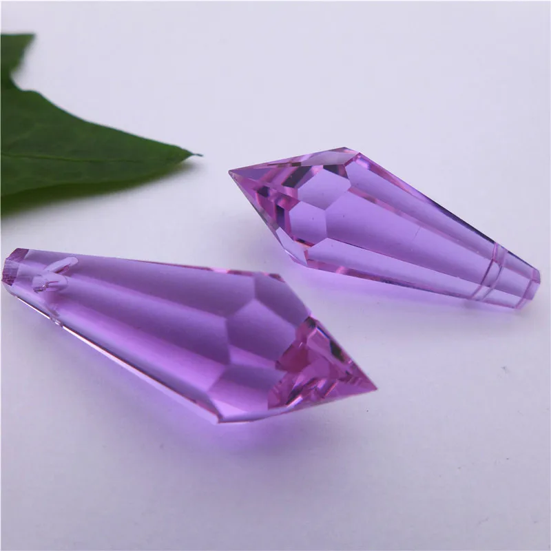 38mm DIY Crystal Prisms Chandelier Glass Pendants Lamp Curtain Accessories Hanging Drops Pink Grey Rainbow Golden Blue AB White