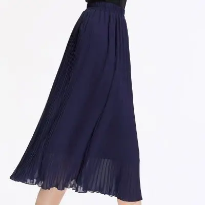 HOT SELLING Miyake pleated skirts elastic waist pleated skirt pleating long section was thin solid color high waist skirts