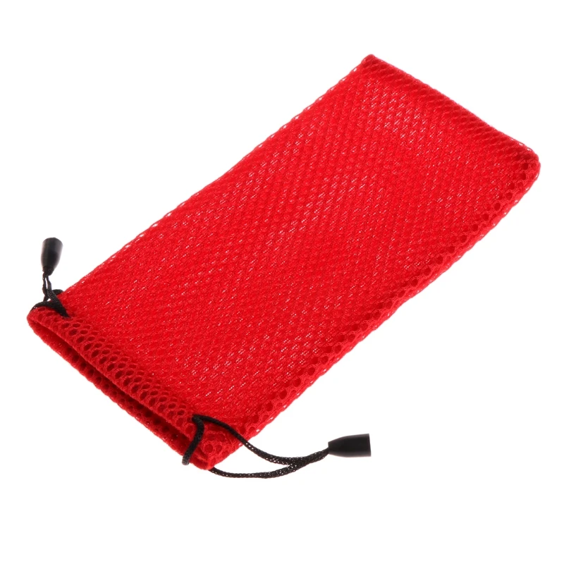 5Pcs Portable Mesh Plaid Sunglasses Eyeglasses Cloth Storage Bag Glasses Pouch Case Color Random delivery