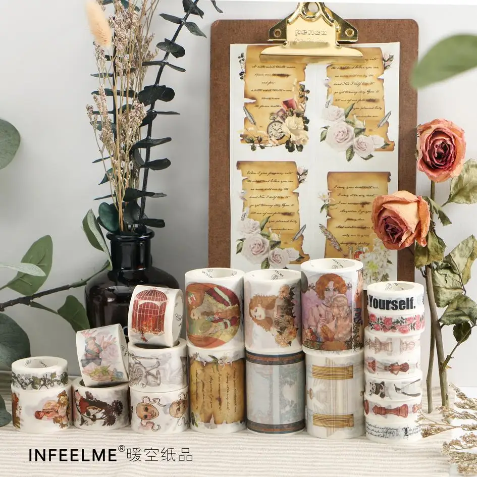 24 NEW Washi Tape  Flowers/Girls Japanese Decorative Adhesive DIY Masking Paper Washi Tape Stickers Label