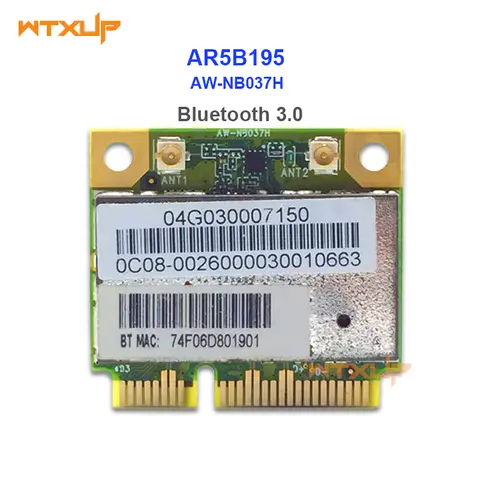 Atheros AR5B195 dla AzureWave AW-NB037H pół MINI PCI-E Wifi 150 mb/s + karta sieciowa Buletooth 3.0