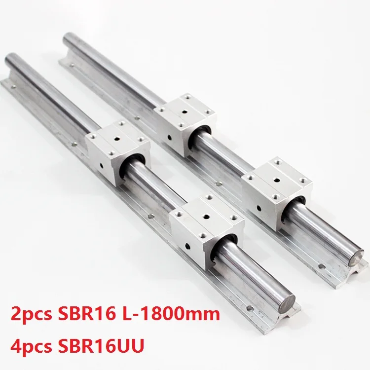 

2pcs SBR16 L-1800mm support rail linear guide + 4pcs SBR16UU linear bearing blocks for CNC router parts