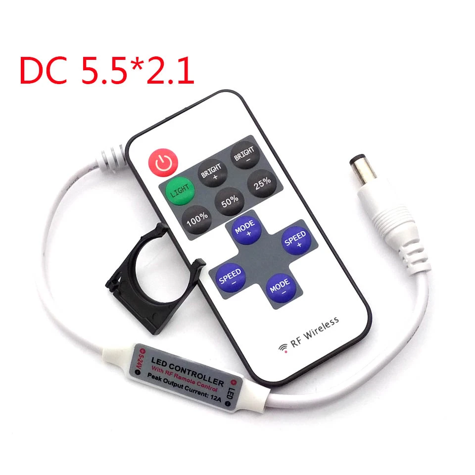 Single Color Remote Control Dimmer DC 12V 11keys Mini Wireless RF LED Controller for led Strip light SMD 5050 / 3528 / 5630