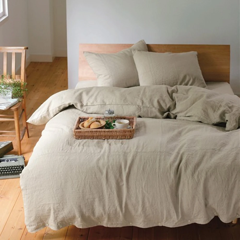 Washed Linen Duvet  Cover Set King Flax Bed Sheet  French Linen Bedding Sets  Sheets pillowcases Shams 3Pcs