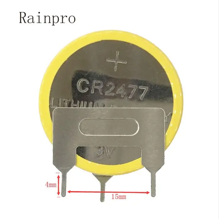 Rainpro 3 sztuk/partia o dużej pojemności CR2477 2477 3-pin baterie komórkowe z pionowymi stopka do spawania dla kuchenka do gotowania ryżu