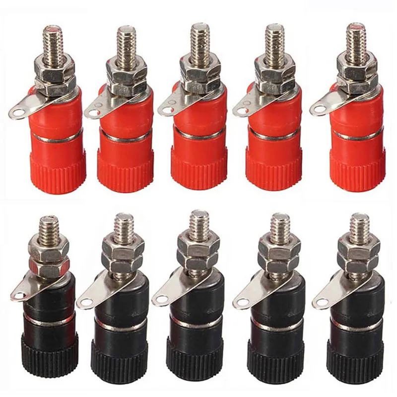 

10Pcs Socket Nickel Plated Binding Post Nut Speaker Socket Terminal Binding Post For 4mm Banana Plug Socket Female Connector