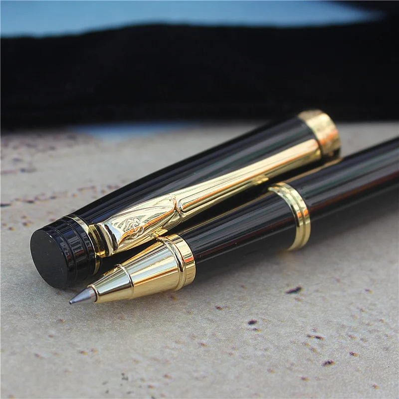 luxury Metal  Gel Pen writing smooth 0.5mm black Ink good quarity business Conference signature  pens