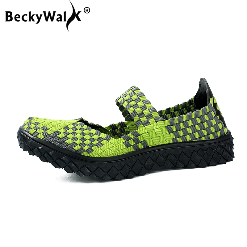 

BeckyWalk/Женская тканая обувь ручной работы; Летняя женская обувь на плоской подошве; Дышащие кроссовки на плоской подошве; Женские весенние лоферы; Женская обувь; WSH2901