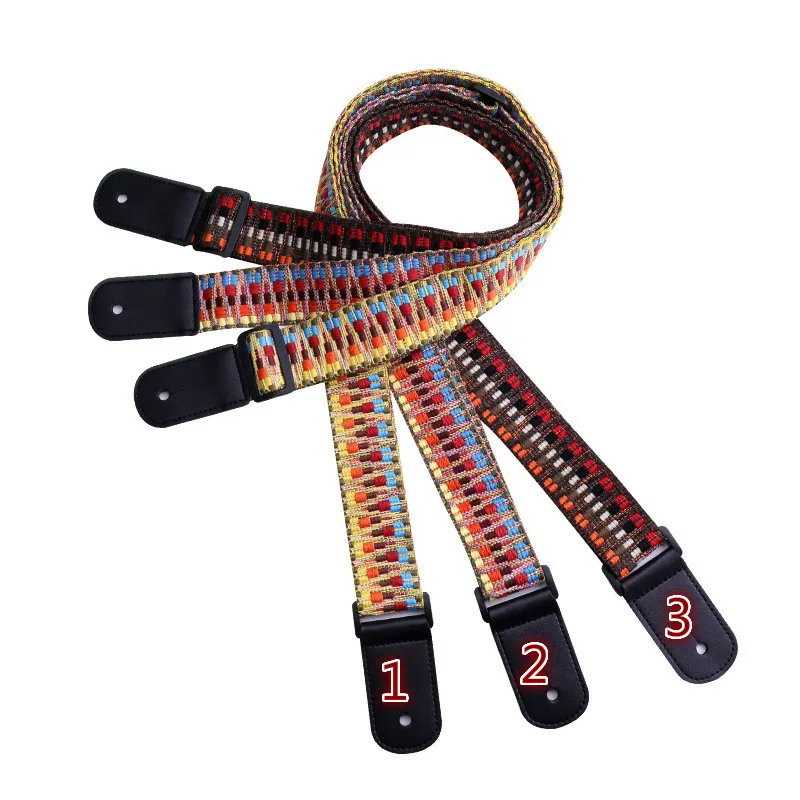 National Style Jacquard Woven Straps, Classic Rainbow Tail Nail Straps, Ukulele, Ukuleli, New