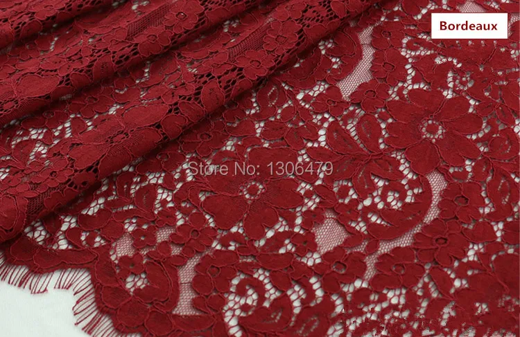 1.5*1.5meters Embroidery Eyelash Cotton Lace Fabric French Cord Lace Cloth African Guipure Lace For Party Wedding Dress RS820