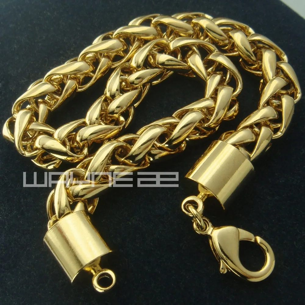 Gold color Men Weaved 22 cm Length Bracelet B153