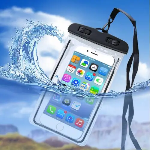 Luminous Outdoor Sports Waterproof Phone Case For iPhone And For Samsung Underwater Swimming Phone Pouch Case With Lanyard