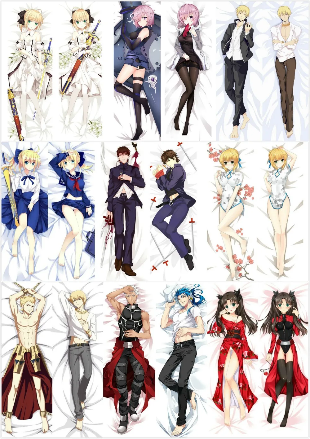 

Japanese Anime Fate Stay Night Saber Pillow Cover Case Hugging Body otaku Dakimakura Dropshipping pillow covers