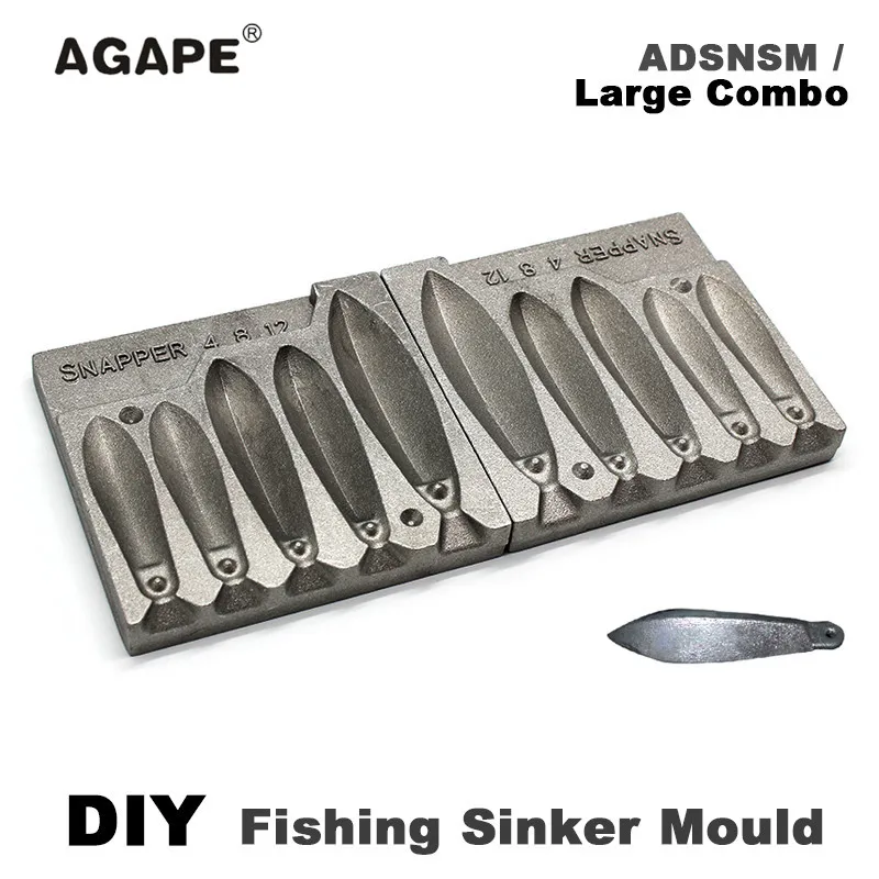 agape moldes de fundicao para snapper pesca molde chumbado adsnsm combinacao grande bricolage 112g 224g 336g cavidades 01