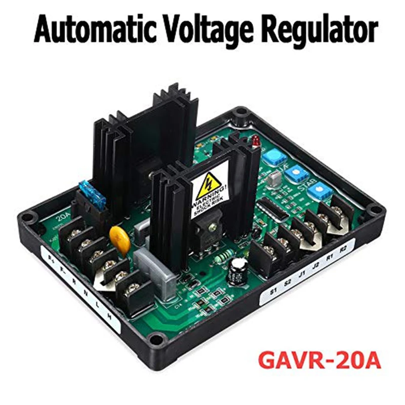 Gavr-20A Av Universal Brushless Automatic Voltage Regulator Module Avr Generator 220/400Vac Frequency Protection Emi Suppression