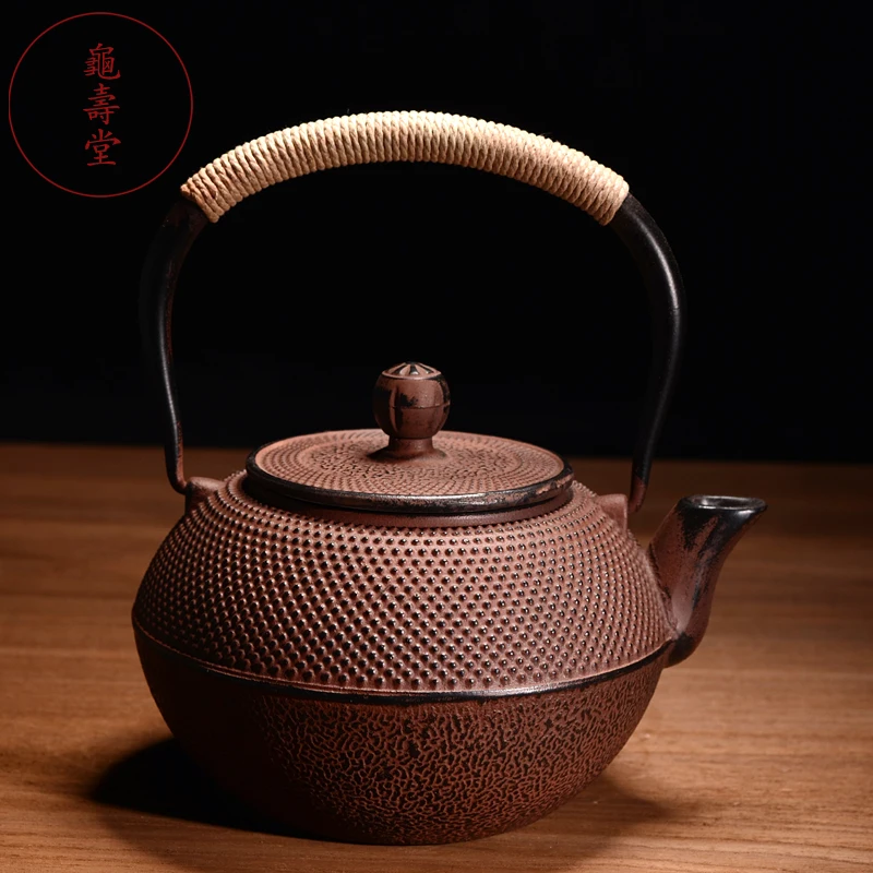 Black Spots Decor Cast Iron Teapot Set South of Japan Handmade Tea Pot 1200ml Drinkware Kung Fu Pot Free Shipping