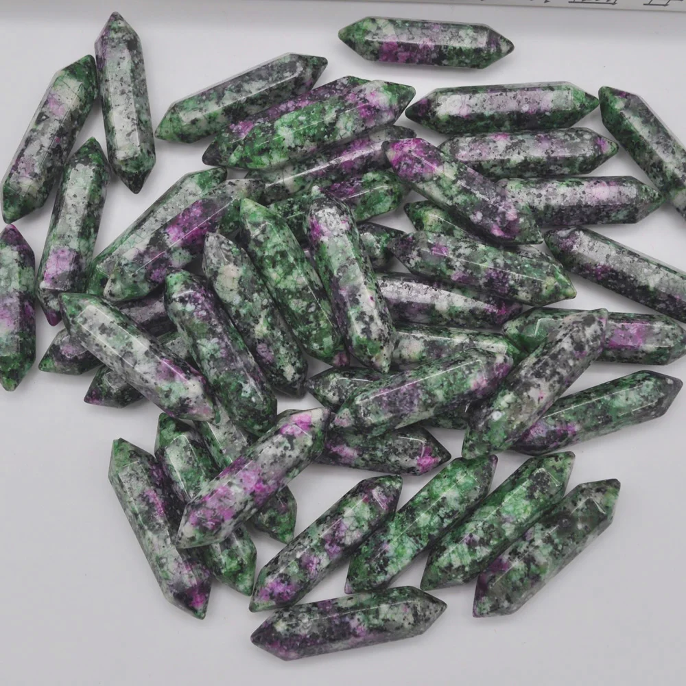 35x8MM Red Green Zoisite Stone Cabochon CAB GEM Crystal Pillar Jewelry Pendant Making (5 pcs/lot) H214