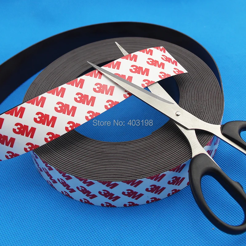 

10Meters Self Adhesive Flexible Magnetic Strip 3M Rubber Magnet Tape Width30mm Thickness 1mm