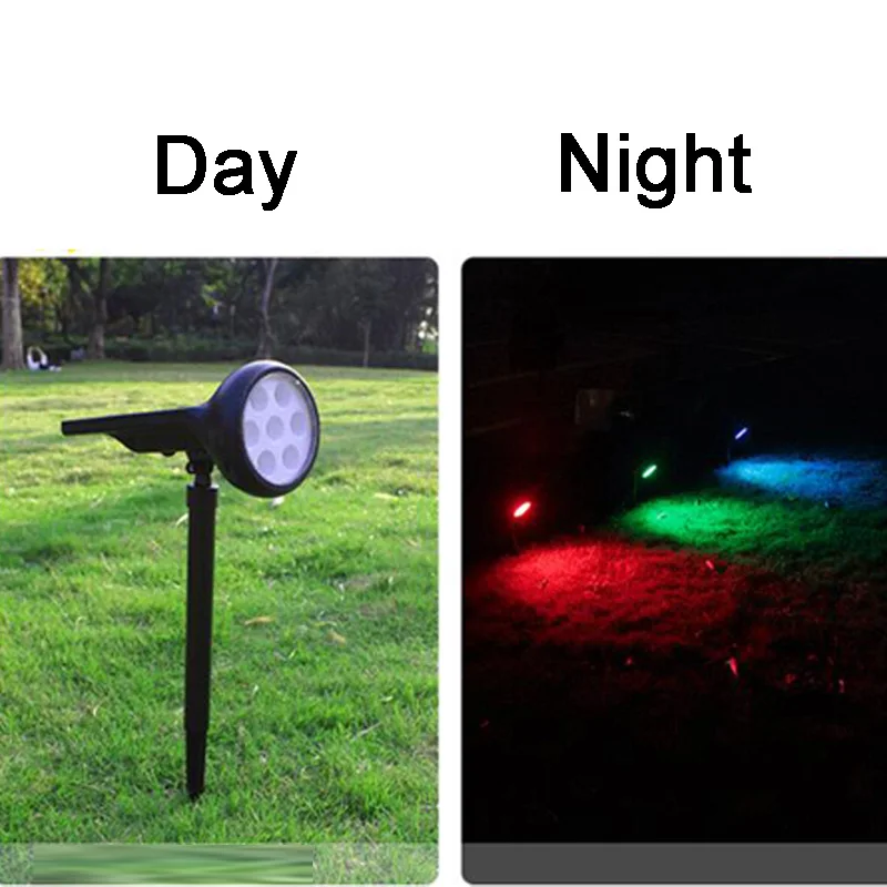 Outdoor 7 LED Solar light Spotlight Lawn Lamp solar lamp Adjustable waterproof Multiple light colors solar garden light