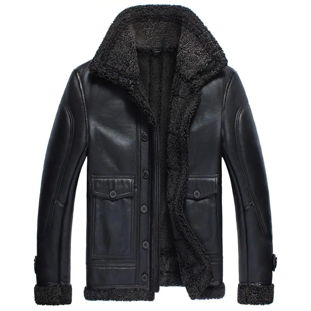 

Men's B3 Flight Shearling Jacket Men's Winter Warm Jacket Men's Short Coat