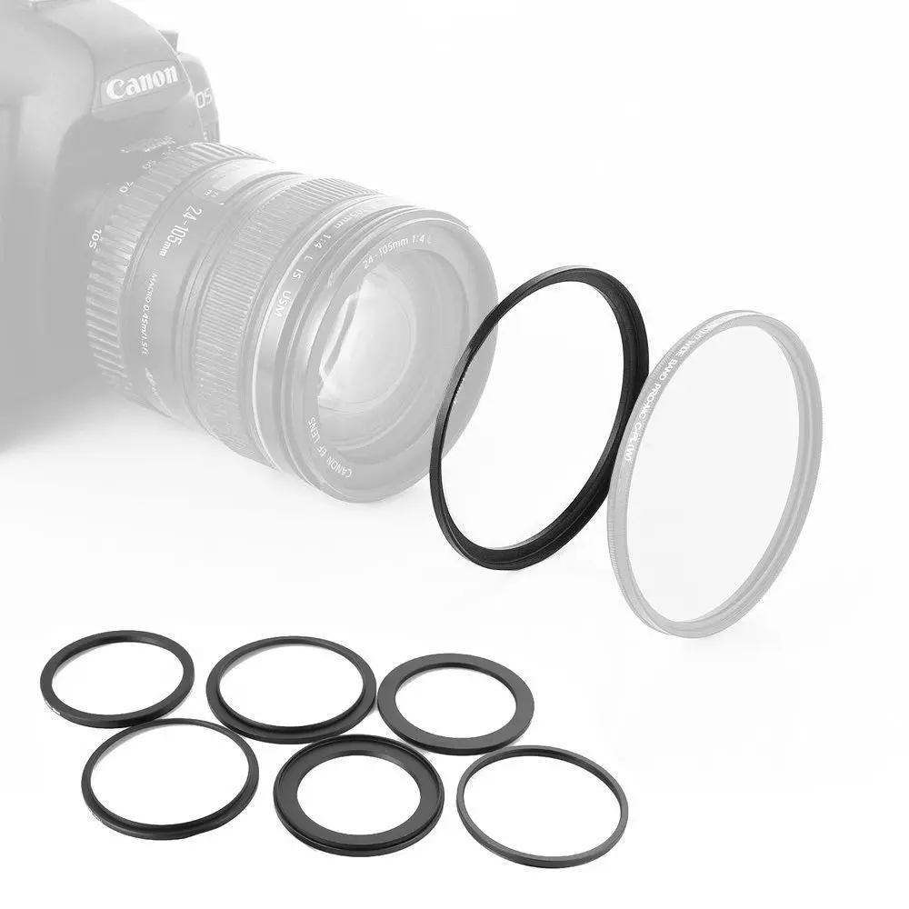 Adaptador de filtro de anillo de aumento de 60mm-62mm 60-62mm 60 a 62mm de Metal negro, lente de 60mm a 62mm, tapa de filtro