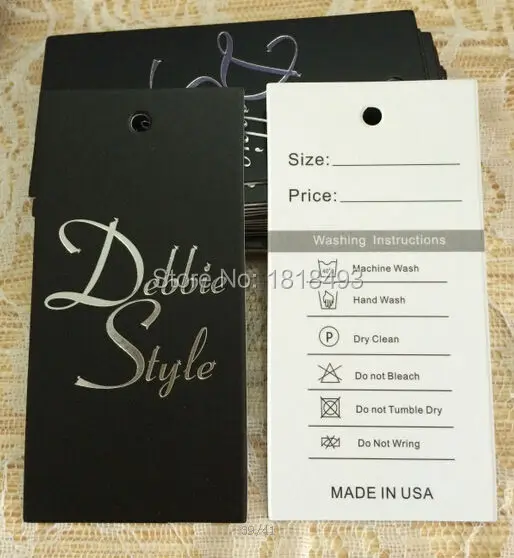 

customized silver logo stamping hang tag/clothing glossy paper swing tags/garment labels/printed tags/brand