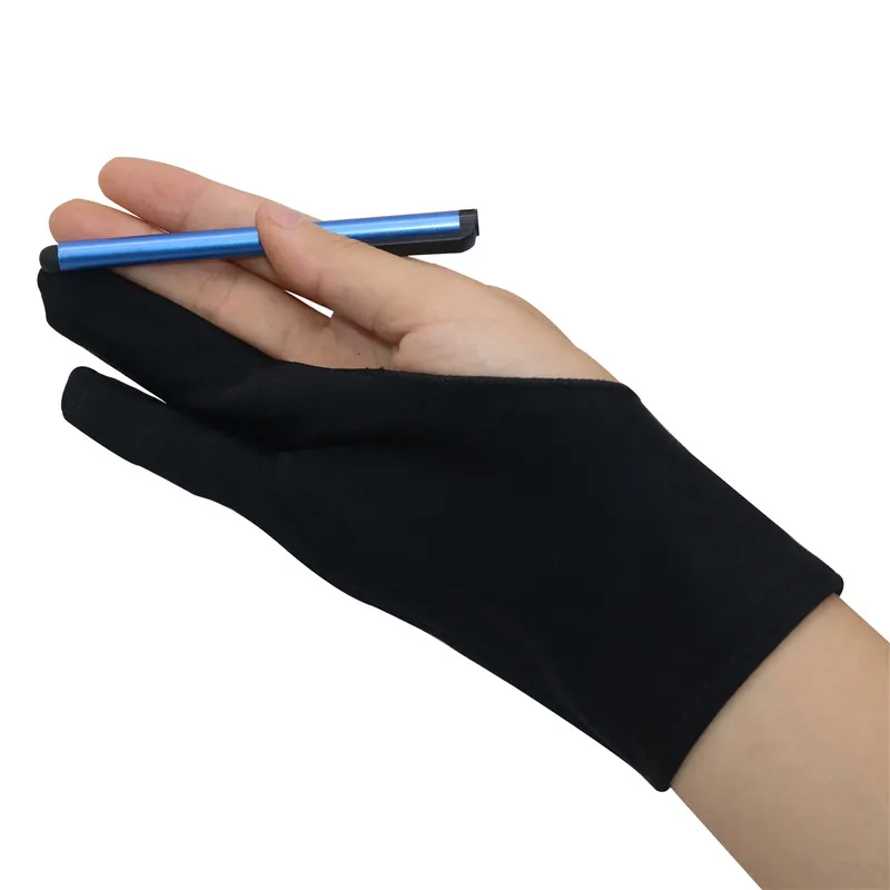 1 Pcs HOT Free Size Two Finger Anti-fouling Glove For Artist Drawing & Pen Graphic Tablet Pad Household Gloves Free Shipping