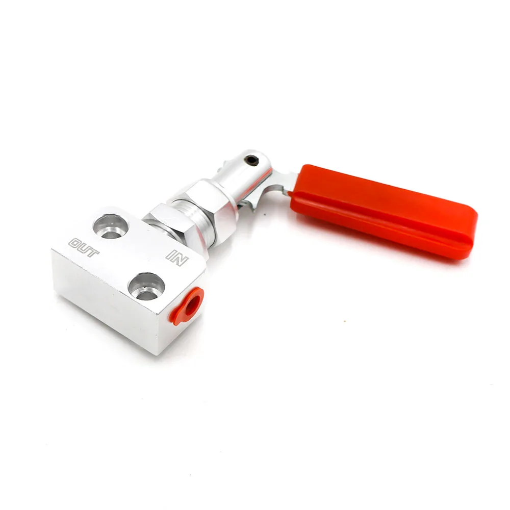 Billet aluminium Brake Proportion Valve Adjustable Prop Brake Bias Adjuster Racing Car Lever Type( Silver+Red) TT100630