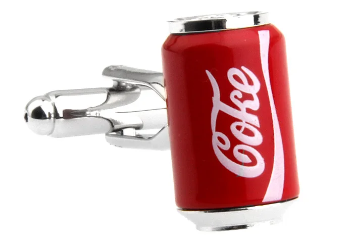 iGame Coke Cans Cuff Links Red Color Cola Design Quality Brass Material Cufflinks Wholesale & Retail