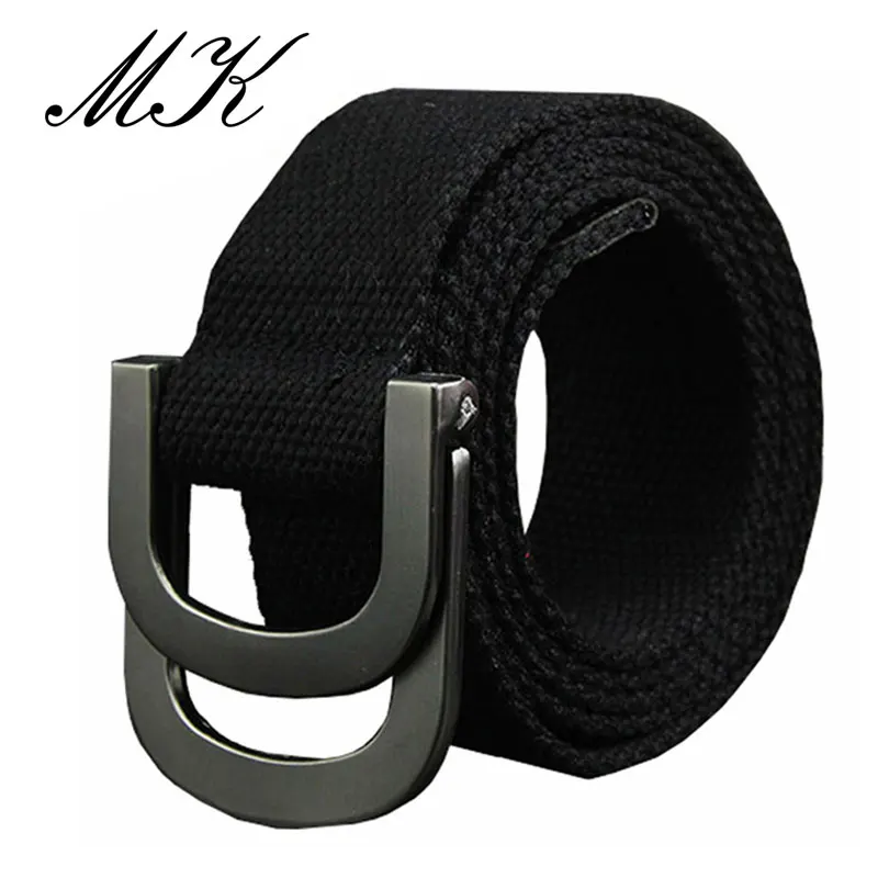 Casual Men\'s Canvas Belts for Man Strap Tactical Belt for Military Jeans Double Ring Buckle Belts Cummerbunds