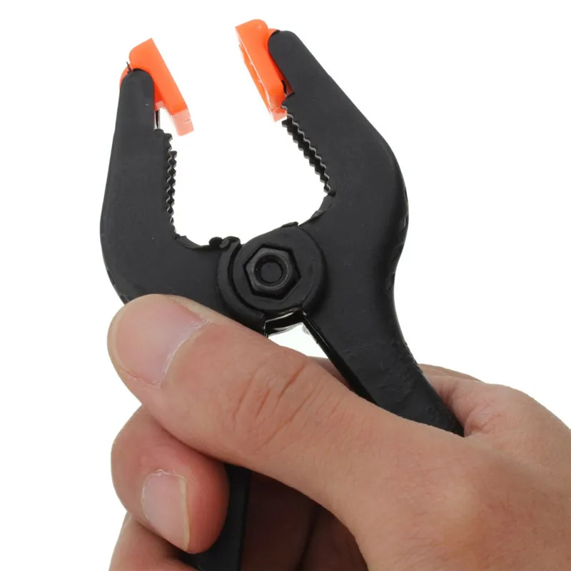 1 PZ 4 pollice Strumenti di Plastica di Nylon Ginocchiera Lavorazione Del Legno Impugnatura a Molla Clip Photo Studio Grampo Morsetto Hout Klemmen Sauterelle DN159